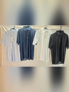 Lot of 4 Collars & Co Men's Medium Relaxed Polo Dress Shirts NWT & NWOT